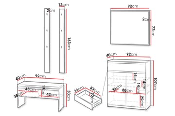 Simply Hallmöbelset - Grå - Möbler - Hallmöbler - Möbelset för hall & entre