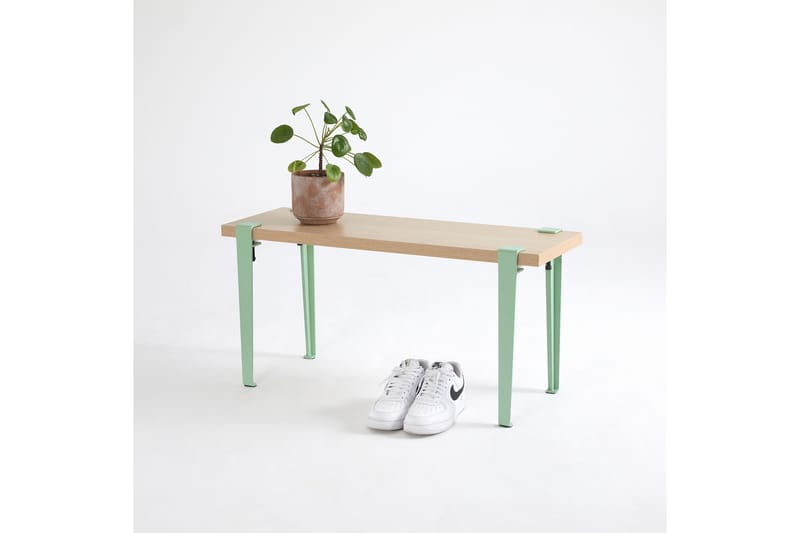 Sittbänk Khalkeus 90x30 cm Brun/Blå - Hanah Home - Möbler - Fåtölj & stolar - Sittbänk
