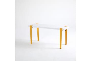 Sittbänk Khalkeus 90x30 cm Vit/Gul - Hanah Home - Möbler - Fåtölj & stolar - Sittbänk
