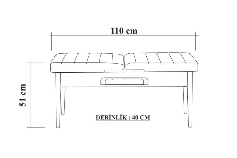 Sittbänk Vinadi 110 cm - Vit/Brun - Sittbänk - Hallbänk