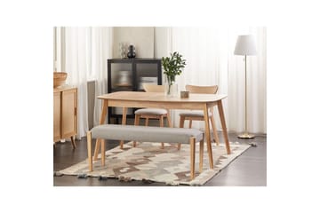 Stoppad bänk Elyria Grå/ljust trä - Grå/ljust trä - Möbler - Hallmöbler - Hallbänk