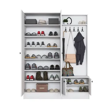 Tavren Hallställ 139,6x182,8x37,5 cm - Vit - Möbler - Hallmöbler - Möbelset för hall & entre