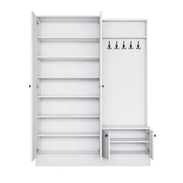 Tavren Hallställ 139,6x182,8x37,5 cm - Vit - Möbler - Hallmöbler - Möbelset för hall & entre