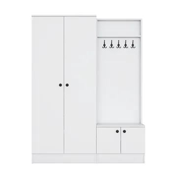 Tavren Hallställ 139,6x182,8x37,5 cm - Vit - Möbler - Hallmöbler - Möbelset för hall & entre