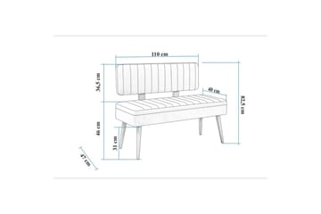 Valsot Sittbänk 110 cm - Natur/Antracit - Möbler - Fåtölj & stolar - Sittbänk - Bänk med ryggstöd