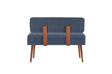 Valsot Sittbänk 110 cm - Valnöt/Mörkblå - Möbler - Fåtölj & stolar - Sittbänk - Bänk med ryggstöd