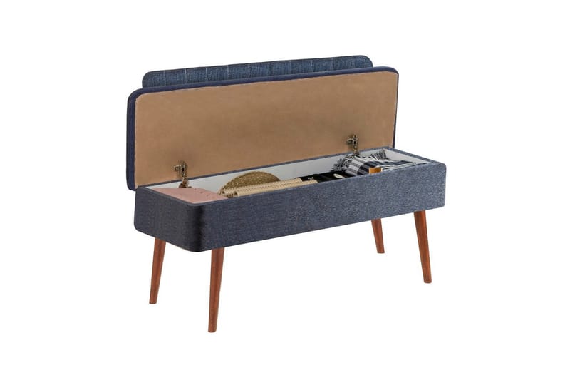 Valsot Sittbänk 110 cm - Valnöt/Mörkblå - Möbler - Hallmöbler - Hallbänk
