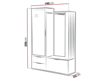 View Hallmöbel 140 cm - beige - Möbler - Hallmöbler - Möbelset för hall & entre