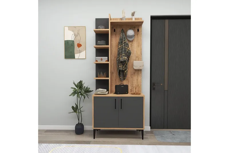 Windholm Hallmöbelset - Natur/Antracit - Möbler - Hallmöbler - Möbelset för hall & entre