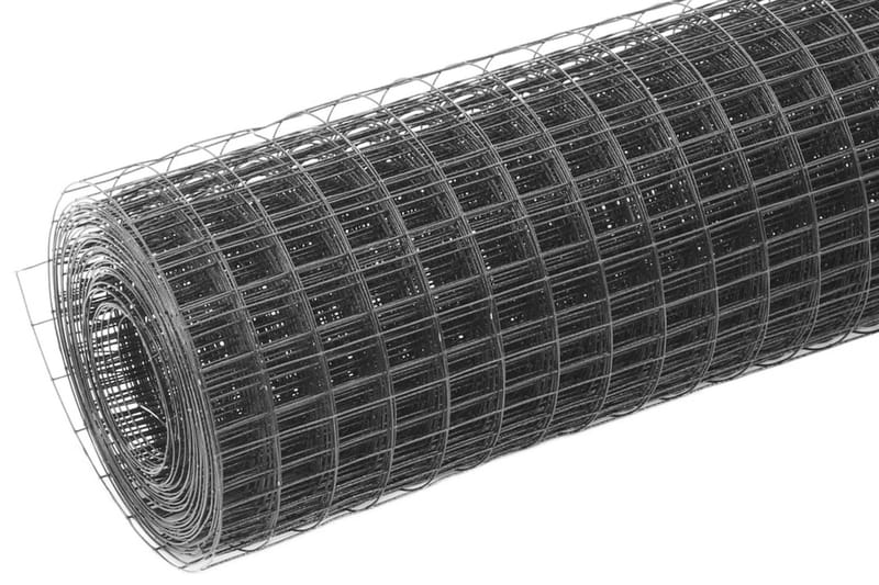 Hönsnät stål med PVC-beläggning 10x1 m grå - Grå - Burar & transportburar