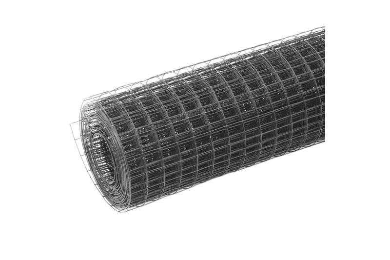 Hönsnät stål med PVC-beläggning 25x1,5 m grå - Grå - Burar & transportburar