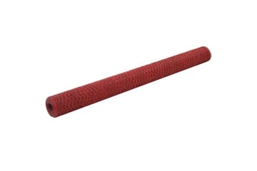 Hönsnät stål med PVC-beläggning 25x1,5 m röd