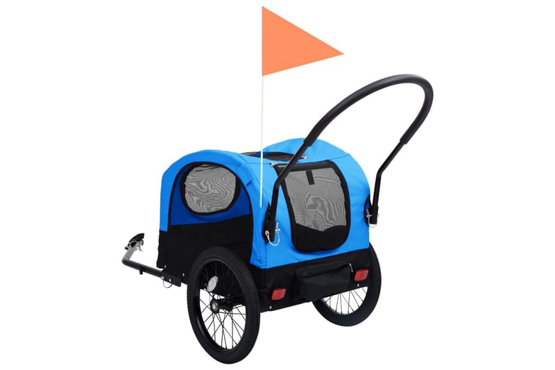 2-i-1-Cykelvagn för husdjur och joggingvagn blå och svart - Blå - Hundbur & hundtransport