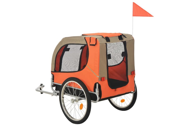 Cykelvagn för hund orange och grå - Röd - Hundbur & hundtransport