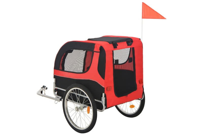 Cykelvagn för hund röd och svart - Röd/Svart - Hundbur & hundtransport
