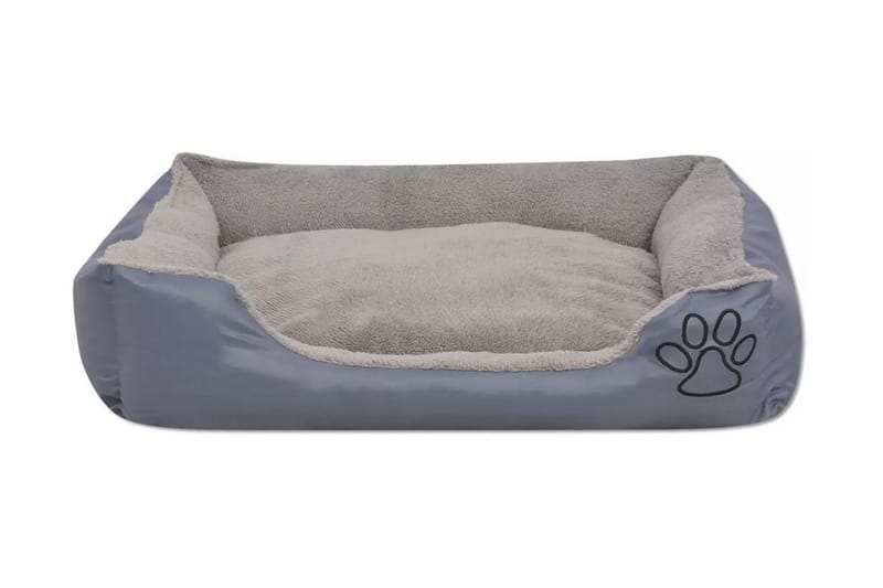 Hundbädd med vadderad kudde storlek XL grå - Askgrå - Hundbädd & hundsäng