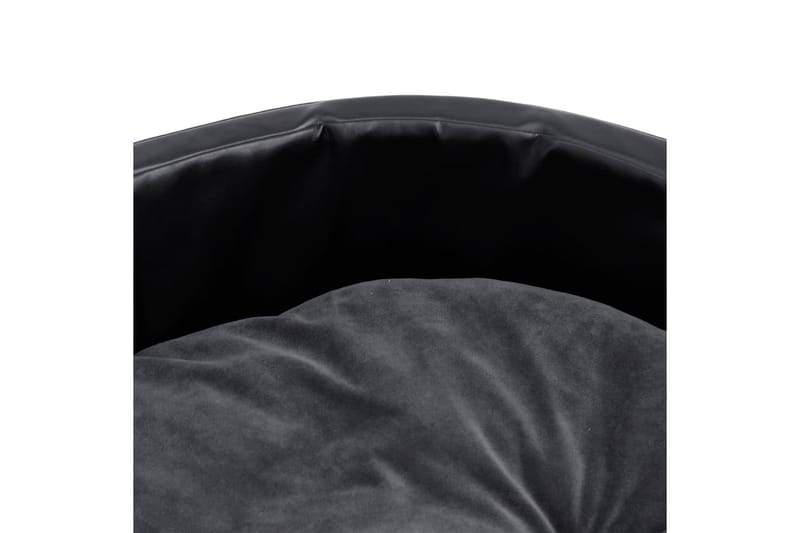 Hundbädd svart och mörkgrå 69x59x19 cm plysch och konstläder - Svart - Hundbädd & hundsäng