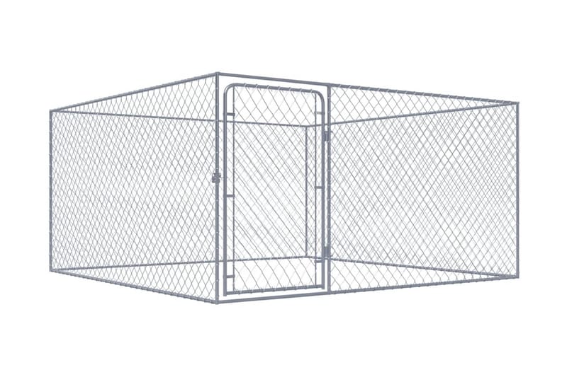 Hundgård för utomhusbruk galvaniserat stål 2x2x1 m - Silver - Hundkoja & hundhus