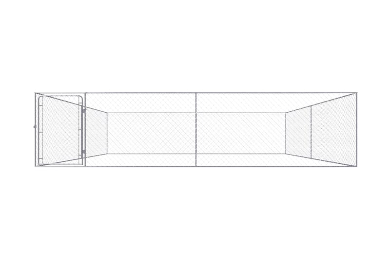 Hundgård för utomhusbruk galvaniserat stål 4x4x1 m - Silver - Hundkoja & hundhus