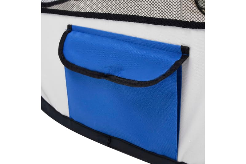 Hopfällbar hundhage med väska blå 145x145x61 cm - Blå - Hundgrind & hundstaket