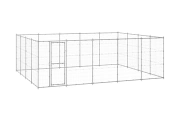 Hundgård för utomhusbruk galvaniserat stål 24,2 m²