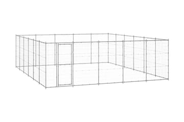Hundgård för utomhusbruk galvaniserat stål 36,3 m²