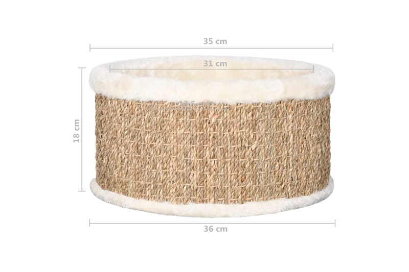 Rund kattkorg 36 cm sjögräs - Beige - Kattbädd & kattsäng