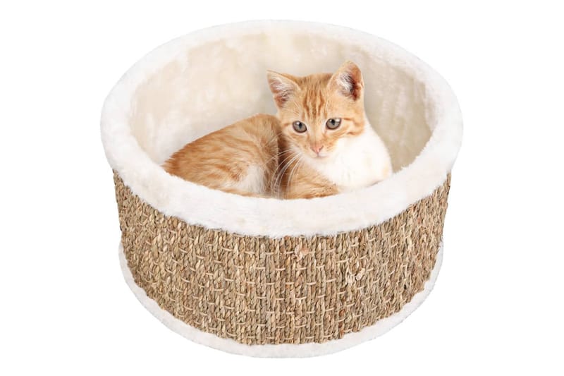 Rund kattkorg 36 cm sjögräs - Beige - Kattbädd & kattsäng