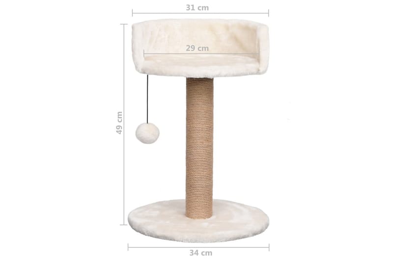 Klösträd med klöspelare 49 cm sjögräs - Beige - Klösträd & klösmöbler