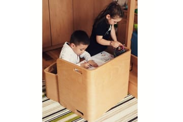 Bord och stolar set (3 delar) Miraeny Natur - Natur - Möbler - Barnmöbler - Barnbord