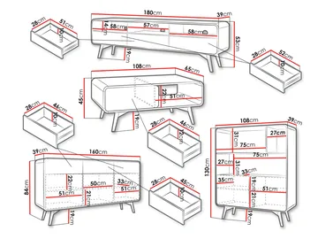 Corvan Möbelset för Vardagsrum - Förvaring - Förvaringsmöbler - Möbelset för vardagsrum