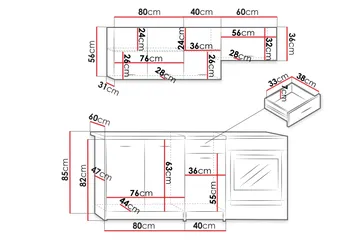 Crawley Möbelset För Kök & Matplats - Beige - Möbler - Köksmöbler - Möbelset för kök & matplats