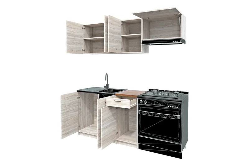 Crawley Möbelset För Kök & Matplats - Beige - Möbler - Köksmöbler - Möbelset för kök & matplats