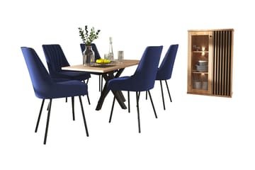 Aldbrough Möbeset för Matplats Vit LED - Trä/Svart - Möbler - Köksmöbler - Möbelset för kök & matplats