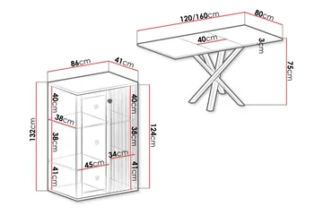 Aldbrough Möbeset för Matplats Vit LED - Trä/Svart - Möbler - Köksmöbler - Möbelset för kök & matplats