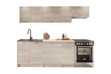 Köksset Mela 240x45x138 cm - Beige/Grå - Möbler - Köksmöbler - Möbelset för kök & matplats