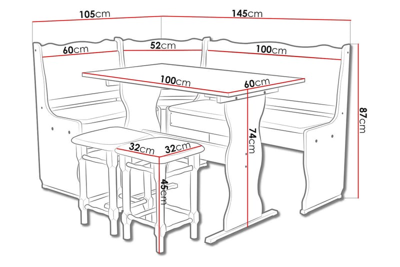 Köksskåp Mini - Beige/Brun - Möbelset för kök & matplats