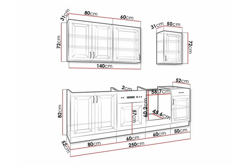 Templemore Möbelset För Kök & Matplats Black/White - Möbler - Köksmöbler - Möbelset för kök & matplats