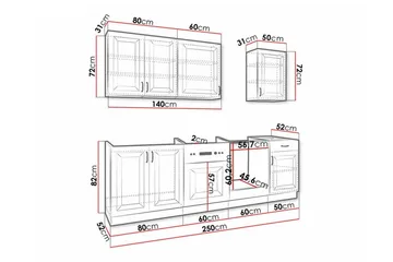 Templemore Möbelset För Kök & Matplats Black/White - Möbler - Köksmöbler - Möbelset för kök & matplats