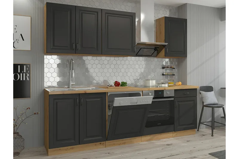 Templemore Möbelset För Kök & Matplats Black/White - Möbler - Köksmöbler - Möbelset för kök & matplats