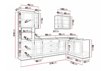 Templemore Möbelset För Kök & Matplats Black/Wood - Möbler - Köksmöbler - Möbelset för kök & matplats