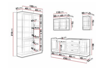 Templemore Möbelset För Kök & Matplats Black/Wood - Möbler - Köksmöbler - Möbelset för kök & matplats