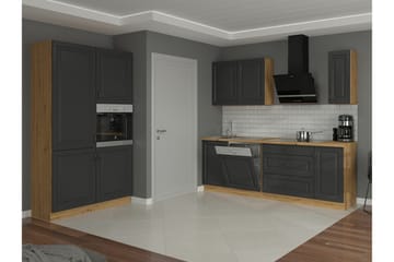 Templemore Möbelset För Kök & Matplats Black/Wood - Möbler - Köksmöbler - Möbelset för kök & matplats