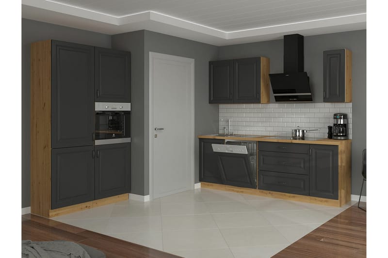 Templemore Möbelset För Kök & Matplats Black/Wood - Möbler - Köksmöbler - Möbelset för kök & matplats