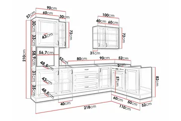 Templemore Möbelset För Kök & Matplats Black/Wood - Möbler - Köksmöbler - Möbelset för kök & matplats