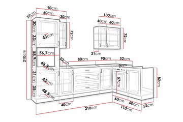 Templemore Möbelset För Kök & Matplats Black/Wood - Möbler - Köksmöbler - Möbelset för kök & matplats