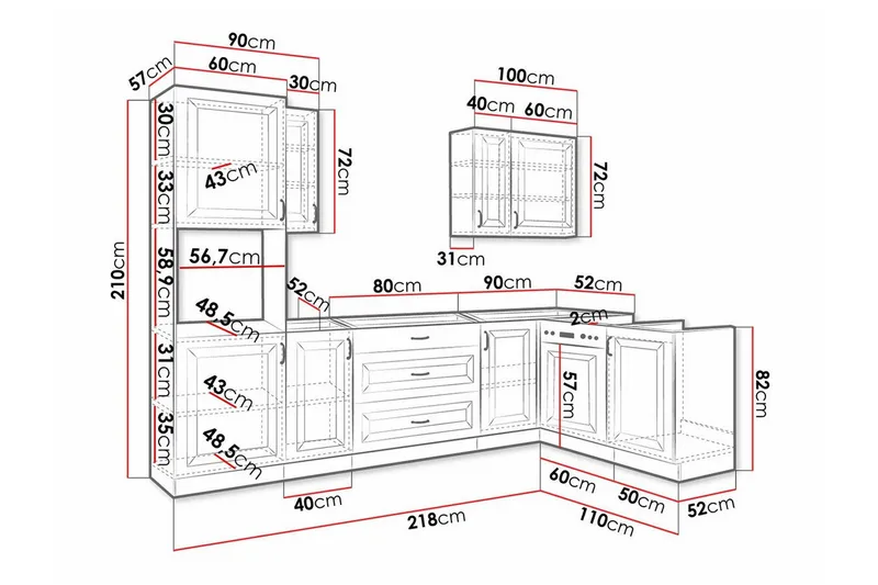 Templemore Möbelset För Kök & Matplats Brown/Wood - Möbler - Köksmöbler - Möbelset för kök & matplats