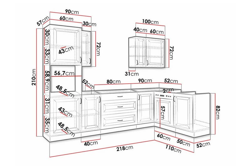 Templemore Möbelset För Kök & Matplats Brown/Wood - Möbler - Köksmöbler - Möbelset för kök & matplats