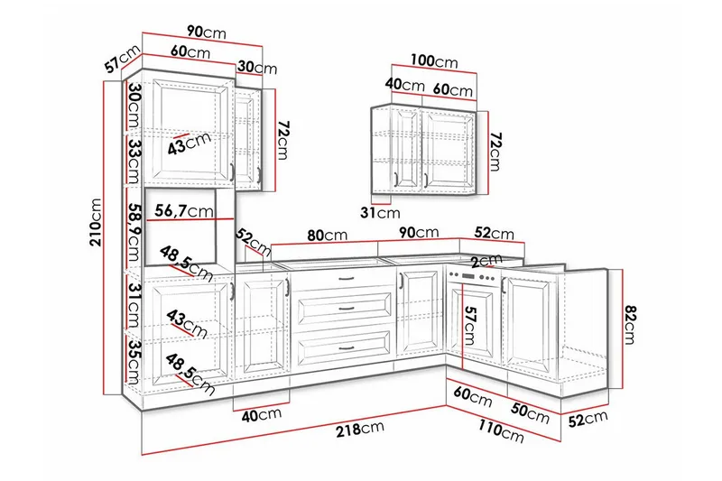Templemore Möbelset För Kök & Matplats Brown/Wood - Möbler - Köksmöbler - Möbelset för kök & matplats