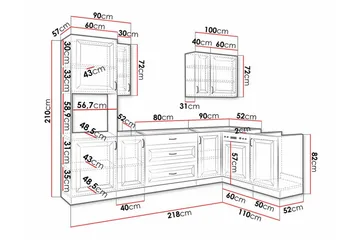 Templemore Möbelset För Kök & Matplats Brown/Wood - Möbler - Köksmöbler - Möbelset för kök & matplats